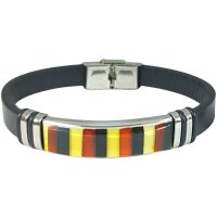 Armband, Bernstein "Mosaik ca. 4,1 x 1,1 cm" auf Leder