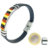 Armband, Bernstein "Mosaik ca. 4,1 x 1,1 cm" auf Leder