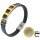 Armband, Bernstein "Mosaik ca. 4,1 x 1,1 cm" auf Leder