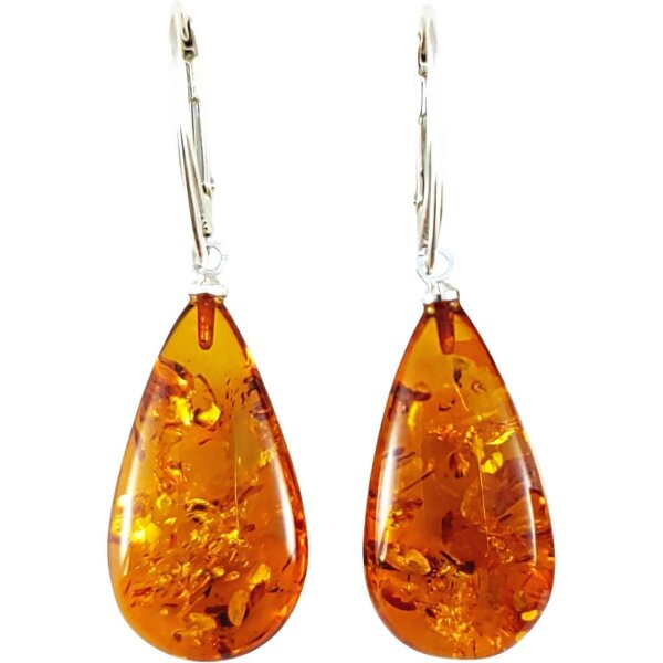 Gehänge "Tropfen, flach", Bernstein, ES