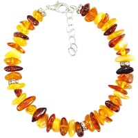 Armband "Splitter, bunt", Bernstein