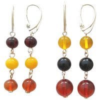 Gehänge "3 barocke Kugeln", Bernstein, ES