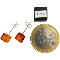 Stecker, Würfel ca. 6 mm, Bernstein, ES