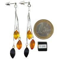 Gehänge "3 facettierte Steine", Bernstein, ES
