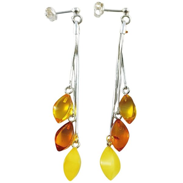 Gehänge "3 facettierte Steine", Bernstein, ES