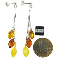 Gehänge "3 facettierte Steine", Bernstein, ES