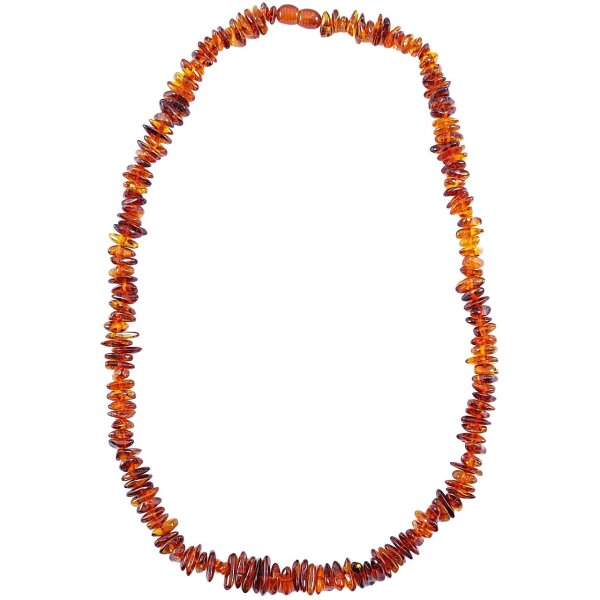 Kette "Splitter, uni-dunkler", Bernstein, ca. 55 cm