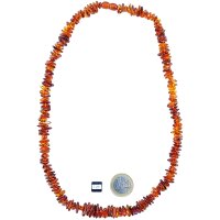 Kette "Splitter, uni-dunkler", Bernstein, ca....