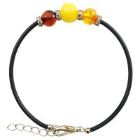 Armband, Bernstein auf Kautschuk