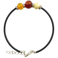 Armband, Bernstein auf Kautschuk