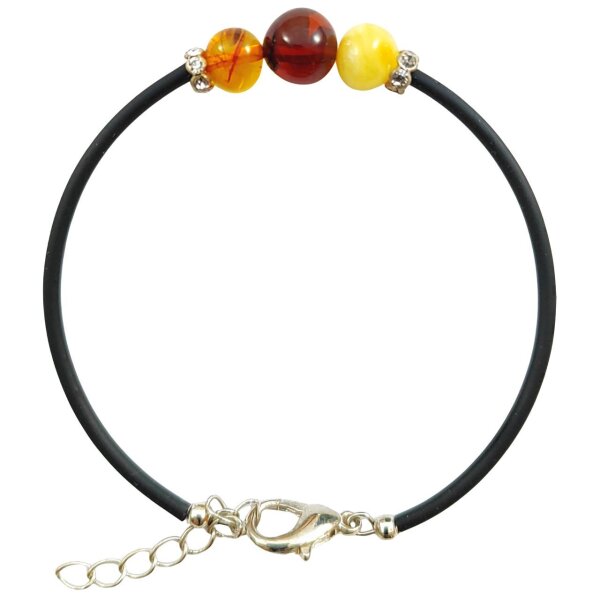 Armband, Bernstein auf Kautschuk