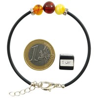 Armband, Bernstein auf Kautschuk