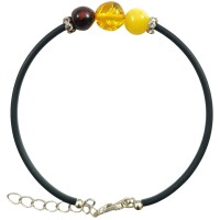 Armband, Bernstein auf Kautschuk