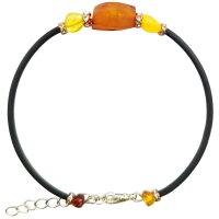 Armband, Bernstein auf Kautschuk