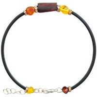 Armband, Bernstein auf Kautschuk