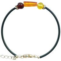 Armband, Bernstein auf Kautschuk