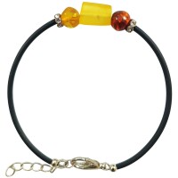 Armband, Bernstein auf Kautschuk