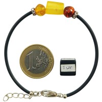 Armband, Bernstein auf Kautschuk