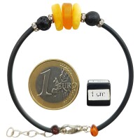 Armband, Bernstein auf Kautschuk