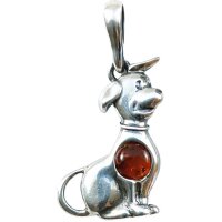 Anhänger "Hund", Bernstein, ES