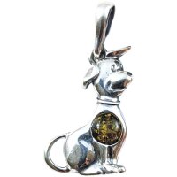 Anhänger "Hund", Bernstein, ES