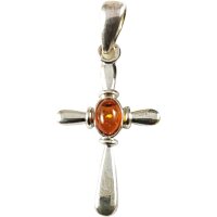 Anhänger "Kreuz", Bernstein, ES