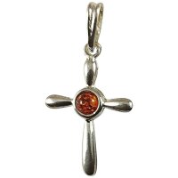 Anhänger "Kreuz", Bernstein, ES