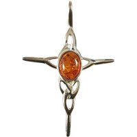 Anhänger "Kreuz", Bernstein, ES