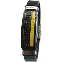 Armband, Bernstein "Mosaik" auf Leder