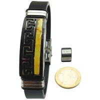 Armband, Bernstein "Mosaik" auf Leder