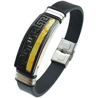Armband, Bernstein "Mosaik" auf Leder