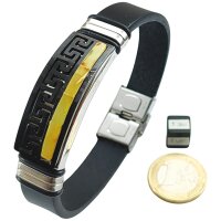 Armband, Bernstein "Mosaik" auf Leder