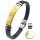 Armband, Bernstein "Mosaik ca. 4,1 x 1,1 cm" auf Leder