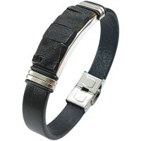 Armband, Bernstein auf Leder