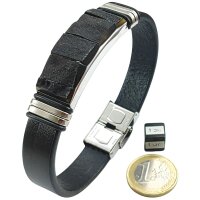 Armband, Bernstein auf Leder