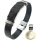 Armband, Bernstein auf Leder